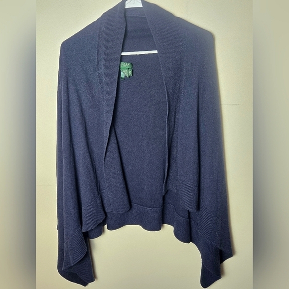 Women's Ralph Lauren Open Navy Cardigan, Size Small Petite - Picture 1 of 3